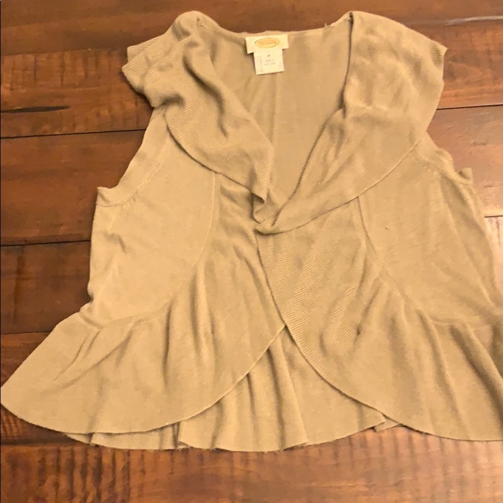 Talbots sweater vest with ruffle Sz M